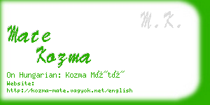 mate kozma business card